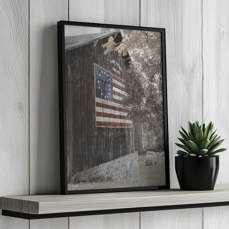 «American Pride» par Lori Deiter, reproduction d'art, 32 W x 48 H, Tan, Framed Print