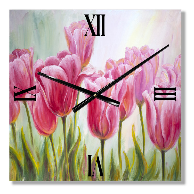 Horloge murale tulipes, Très grand