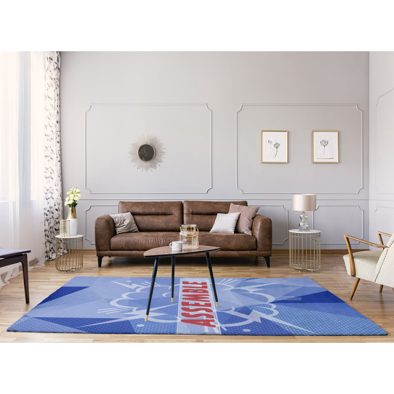 Tapis en chenille de polyester avec citations, Rectangle 9 pi x 12 pi