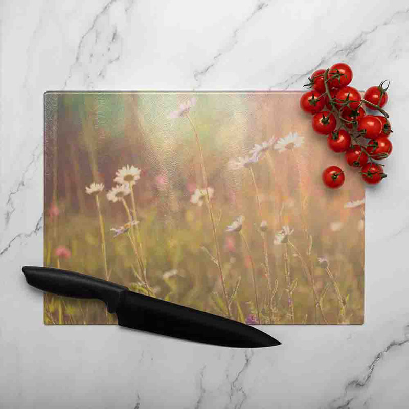 Chamomile Glass Chopping Board