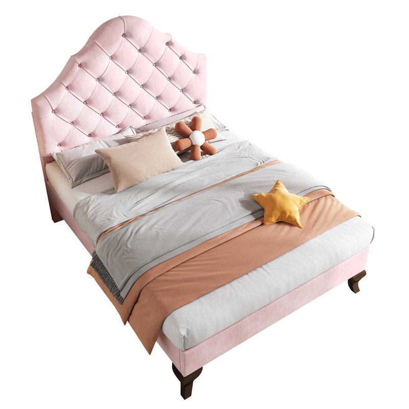 Upholstered Storage Bed, Pink