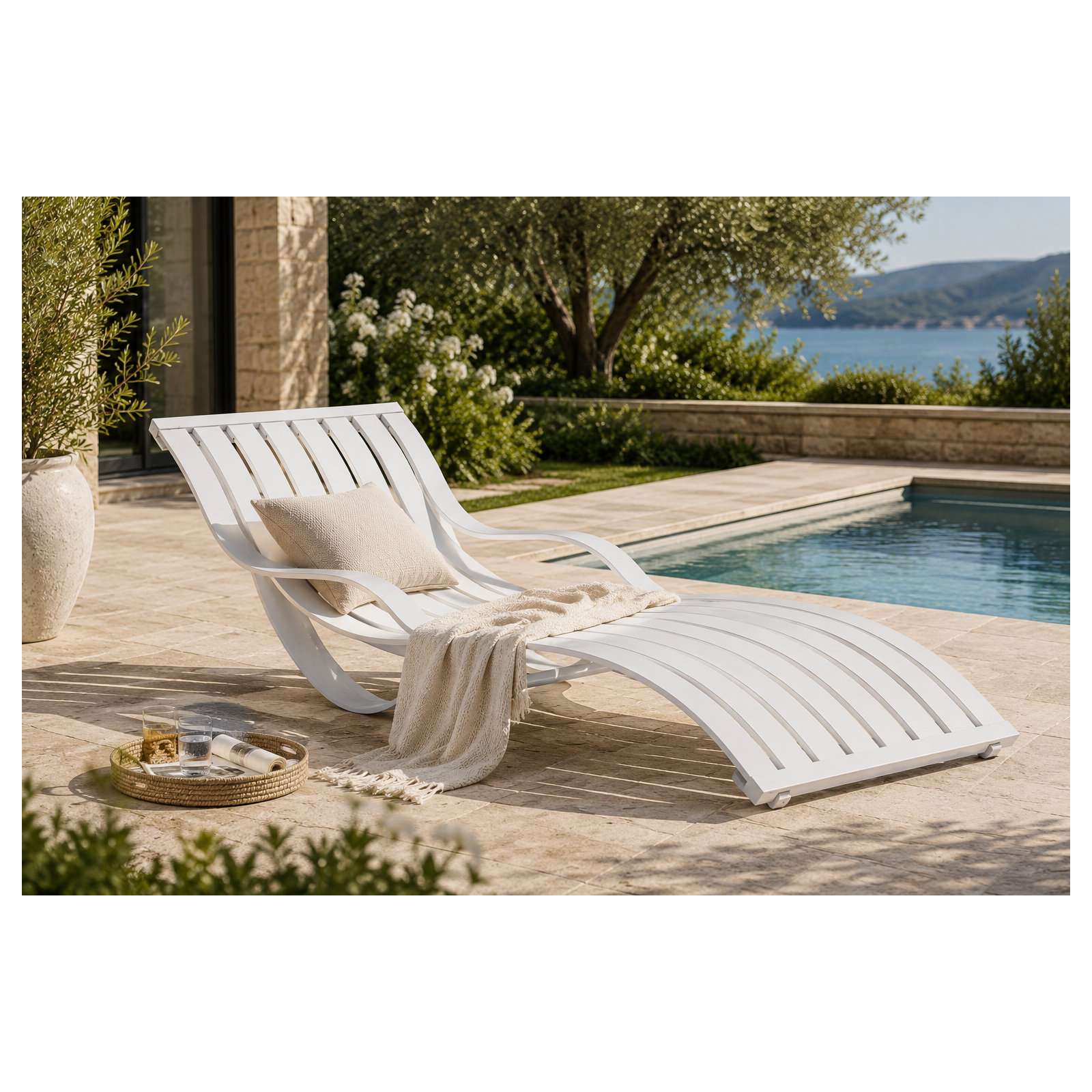 Hareton 79" Long Single Chaise, White