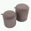 Contemporary Nesting Ottoman Set in Fabric and Natural Wood-1038971568