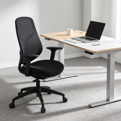 Ergonomic Mesh Home Office Chair with Adjustable Seat Depth, Height & Armrest, Modern Swivel Computer Desk Chair with wheels, Breathable Task Chair, BIFMA Certified