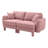 Boucle Fabric 2-Seater Loveseat Sofa Couch With Distinctive Shell-Shaped Armrests,Cylindrical Legs Wrapped With Self-Fabric,Pink Color-1441907983