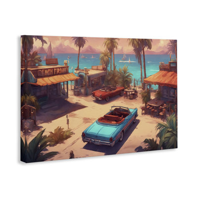  Art mural sur toile Bright Beach Hues View par Noah Bay