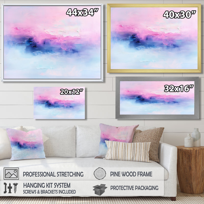 Aurorale, horizon minimal I, art mural Sky, H 12 po x l 20 po, Toile tendue, Ne s’applique pas