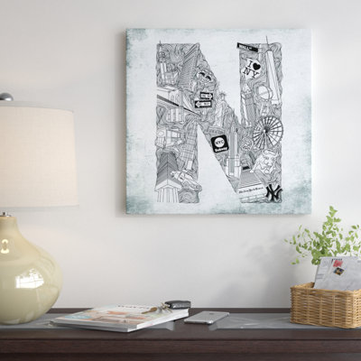 «Newyork» par 5by5collective - reproduction d'art textuel sur toile