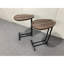 Table d'appoint en forme de C 2 pièces, table de bout en C pour canapé et table de chevet, tables d'appoint Couch, table de bout en C en bois avec glissière en métal pour le salon de la chambre à coucher-1279835536