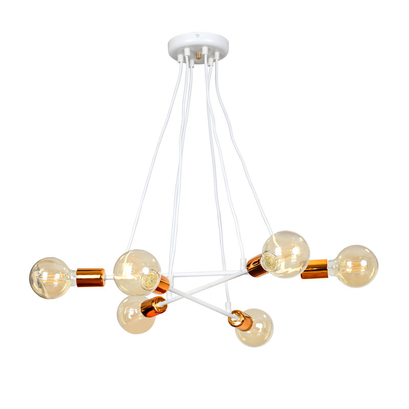 Mullen 6 - Light Cluster Pendant, White