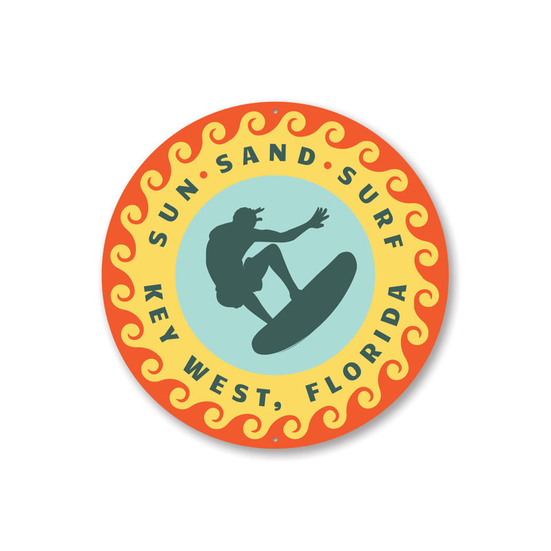 Panneau en aluminium Sun Sand Surf Key West, H 12 po x l 12 po x P 0,04 po