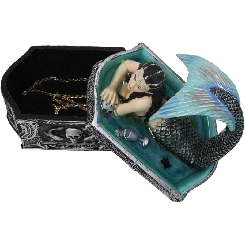 Coffret décoratif sirène cachée sirène sur fond de nécromancie