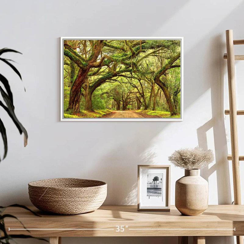 Charleston Oak Forest, 19 po x 13 po, Cadre flottant blanc