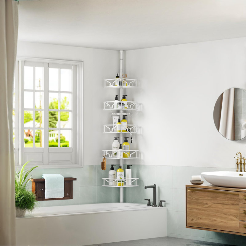 5 Tier Telescopic Shower Caddy with Hooks