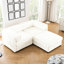 Chenille 2 en tissu moderne avec rangement, siège de rangement cylindrique, blanc, polyvalent et élégant