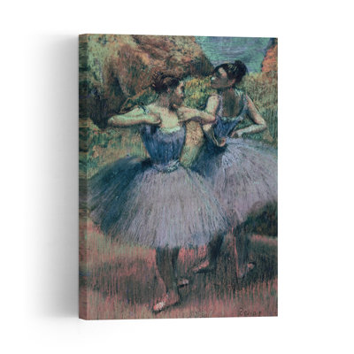 Dancers In Violet Abstract Contemporary Wall Art Print by Edgar Degas - 1 Piece Wrapped Canvas Wall Art