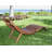 Luiza Outdoor Acacia Wood Chaise Lounge
