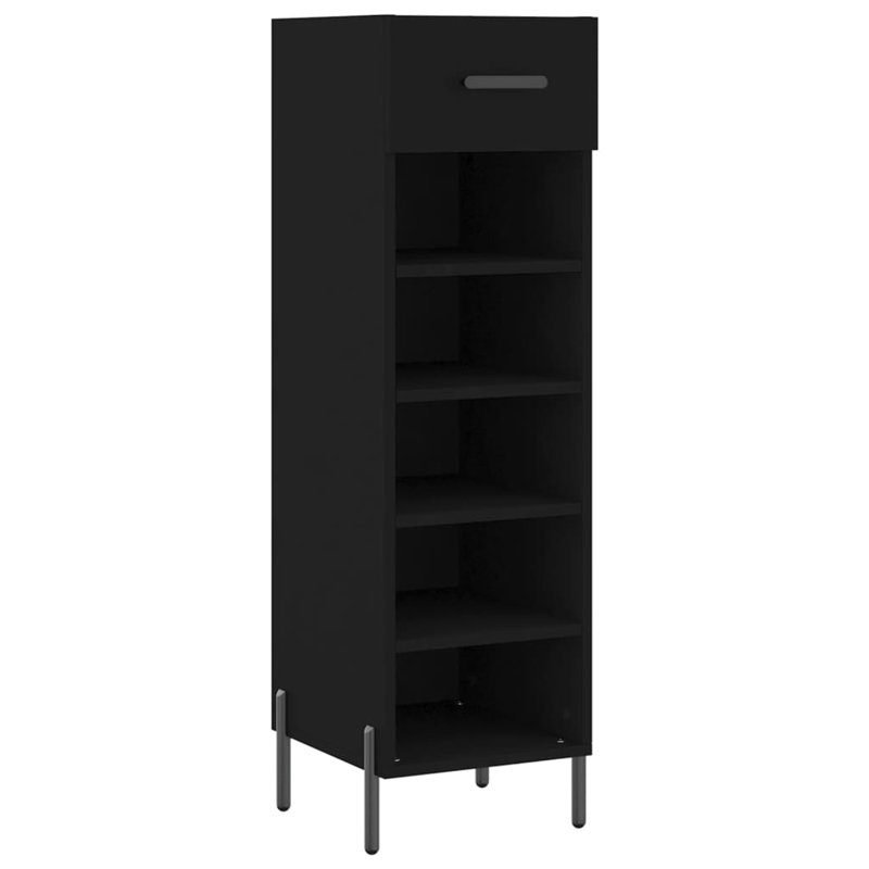 5 Pair Shoe Storage Cabinet, Black