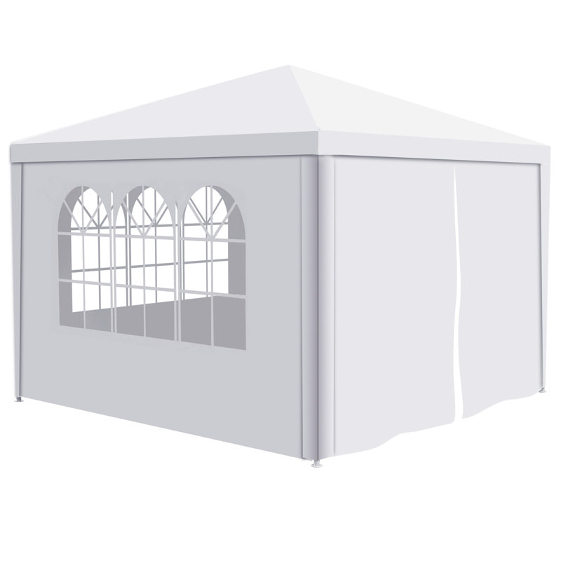 100 pieds carrés Pi. Tente d'extérieur pour l'extérieur - auvent de 10 pi x 10 pi avec fixation autoagrippante, White
