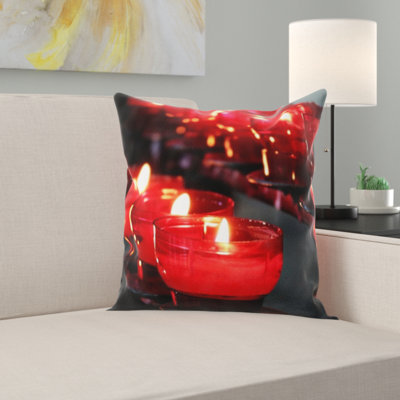 Housse et insert de coussin carré Candles