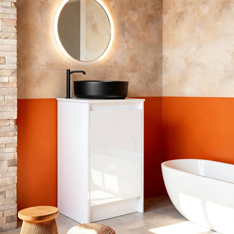 Meuble-lavabo autoportant cube 20 "(RTA), 20", Black