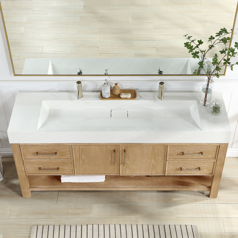 Maho 72'' Single Bathroom Vanity with Engineered Stone Top