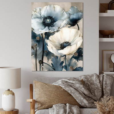 Bouquet de pavot bleu et blanc sérénade