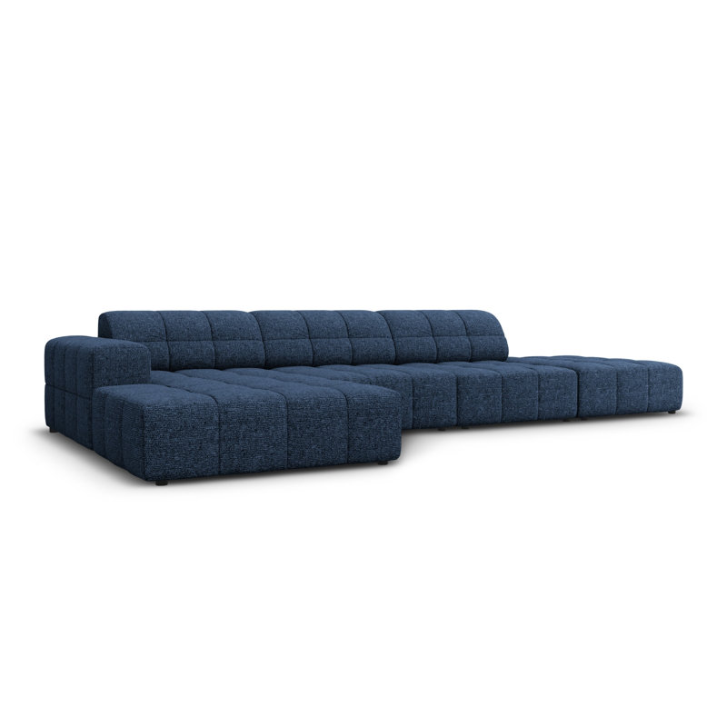 Chicago 5 Seater Corner Sofa, Blue, Left Hand Facing
