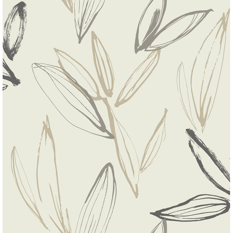 Fond d'écran Kenia Neutral Leaf Toss, Natural/Black