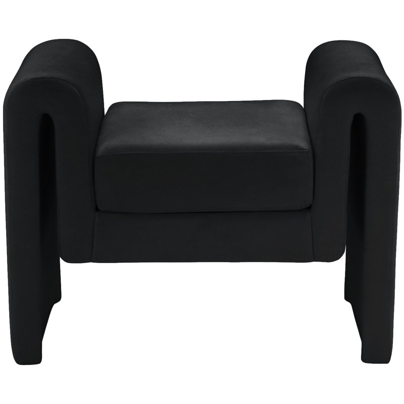 Sloan Upholstered Bench, Black Velvet