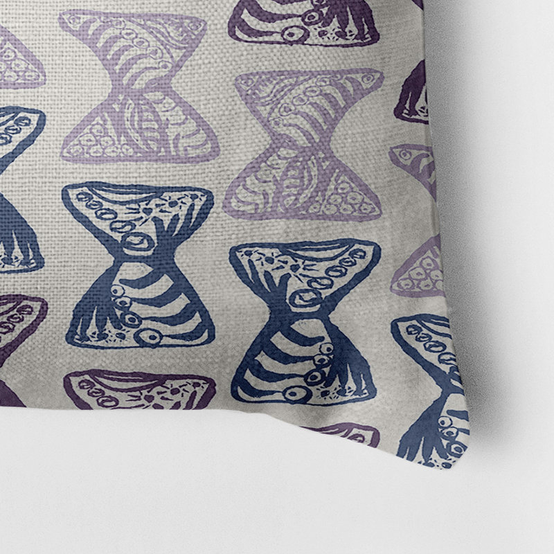 Geometric Reversible Throw Pillow, Lavendar