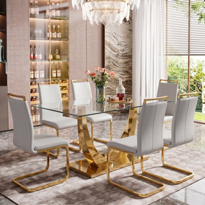 Ensemble de salle à manger 7 pièces Modern Glam