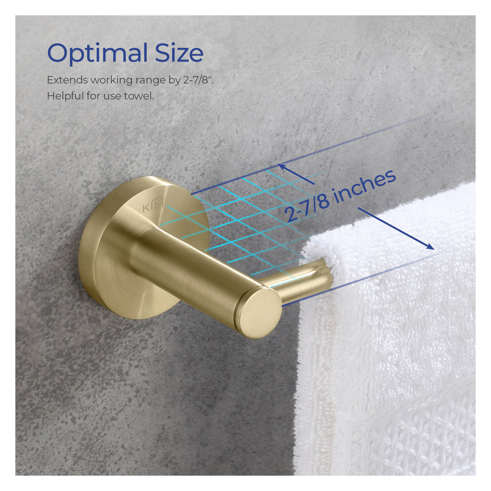 Wall Mounted Towel Bar, Brush Gold , 2.13" H x 24" W x 2.88" D