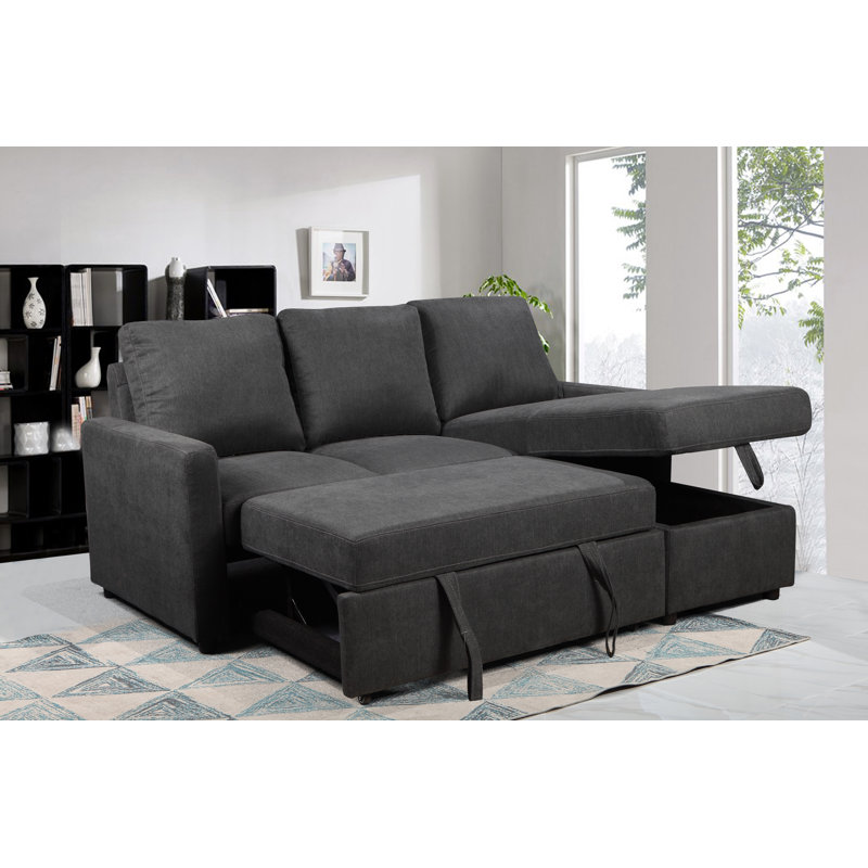 Manha 3 Seater Sofa Bed, Charcoal