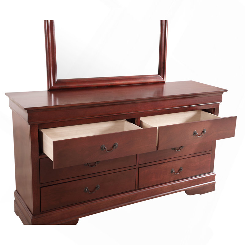 Commode de rangement 6 tiroirs Elegant Traditional, Cerisier