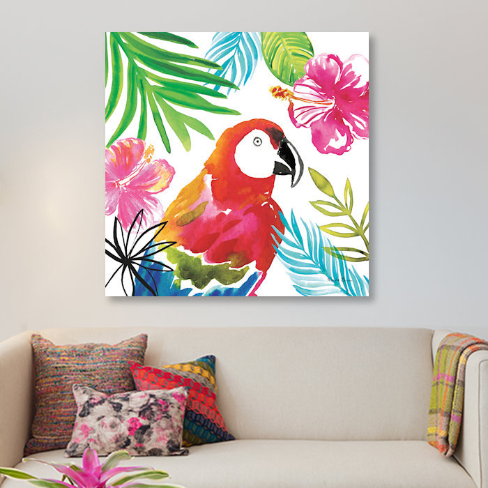 « tropicana iii », impression sur toile, H 12 po x l 12 po x P 0,75 po, Toile tendue, Pas de tapis