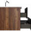 Meuble-lavabo moderne 24 po - Noir doux et noyer. Rangement spacieux avec lavabo en céramique à débordement. Meuble-lavabo coulissant silencieux à mécanisme de fermeture en douceur. Rangement élégant et coulissant-449167091