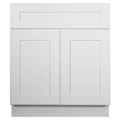 Armoire de cuisine avec base d'évier de style shaker non assemblé Brookings par Design House, blanc