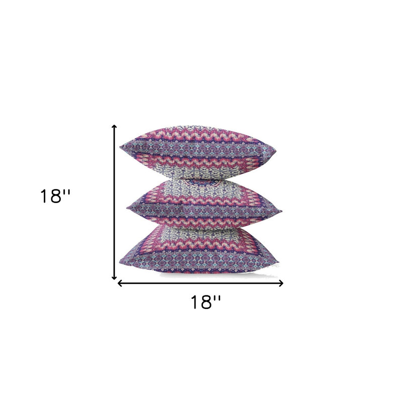  Throw Square Pillow Cover & Insert, Magenta/Indigo