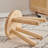  Solid Wood Stool with Playful 3D Dot Design,Small Round Wooden Ottoman, Plant Stand, Toddler Step Stool