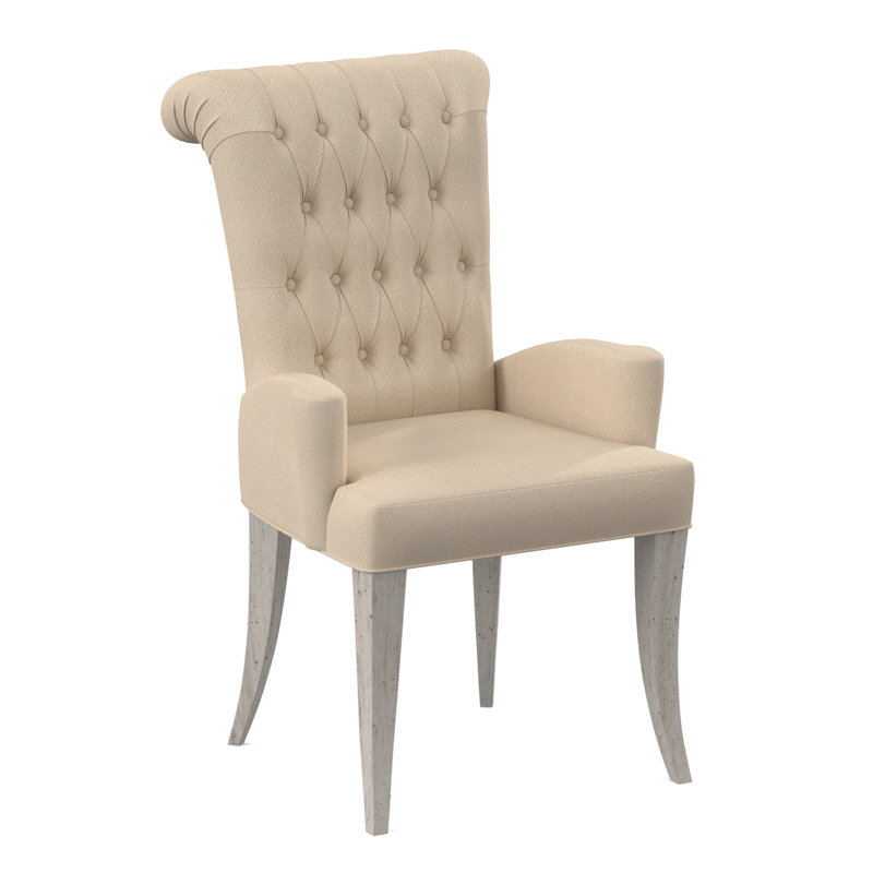 Gossamer Dining Chair, Bisque, Filigree Ivory 100% Polyester