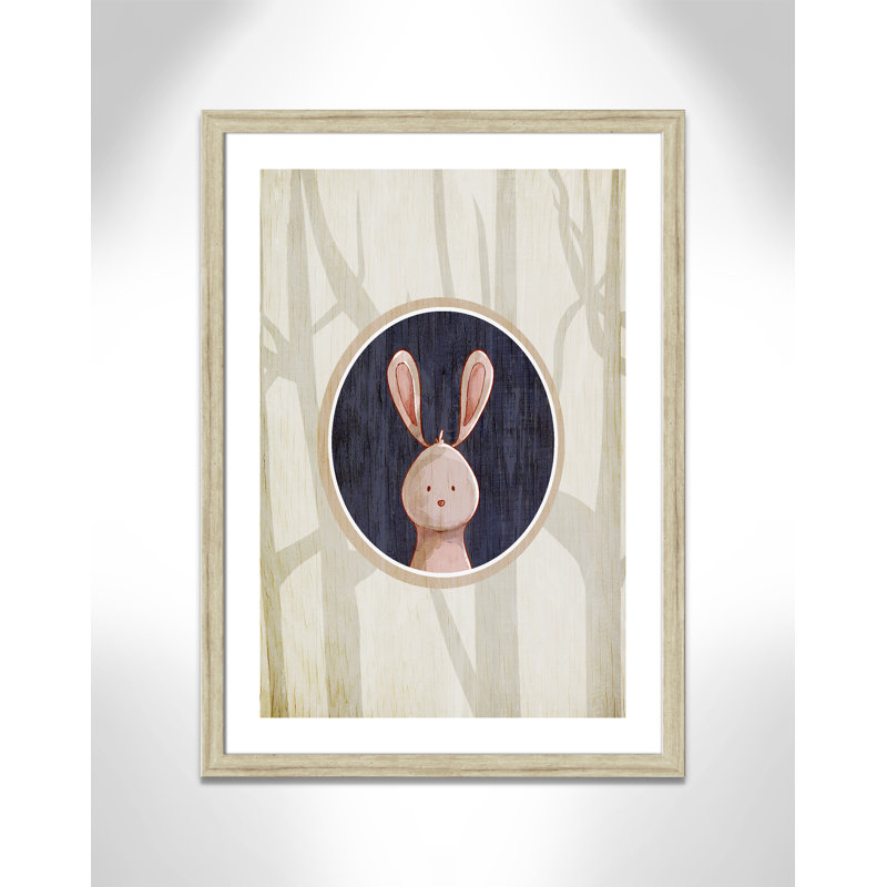 «Juvenile Forest Animals», impression sur papier, H 34,5 po x l 24,5 po x P 0,6 po, Beige Flat Framed