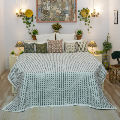 Fabdivine Cotton Quilted Throw Blanket