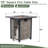 50000 28 - Inch Propane Fire Pit Table With Stainless Steel Burner, Lava Rocks, And Tabletop For Outdoor Spaces Square , Wrapped Frame, Continuous Combustion, Garden Courtyard