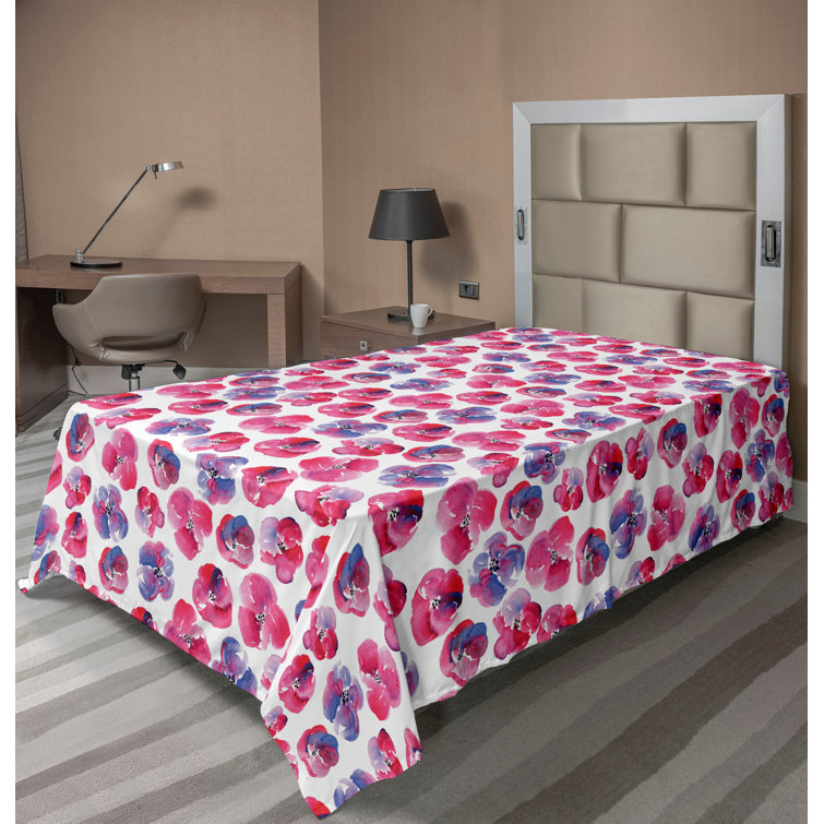 Drap plat à motif floral bohème Ambesonne