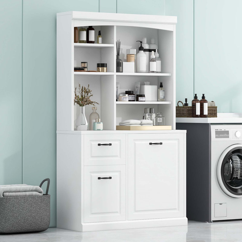 Bathroom Storage Cabinet With Tilt-Out Hamper