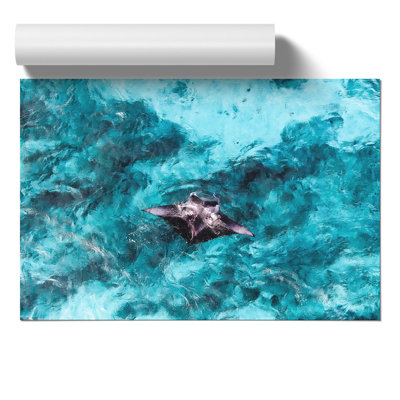 Manta Ray Painting - Frameless Print