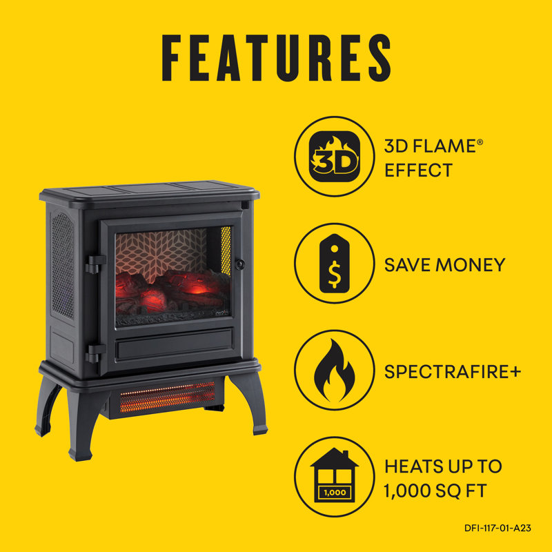 duraflame® Infrared Stove Heater with 3D Flame® Effect and Remote, Black