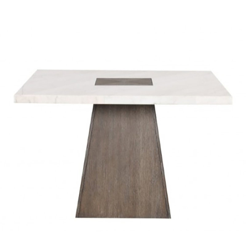 Table à hauteur de comptoir Aanijah, H 36,5 po x L 54 po x l 54 po, Blanc / Noyer foncé