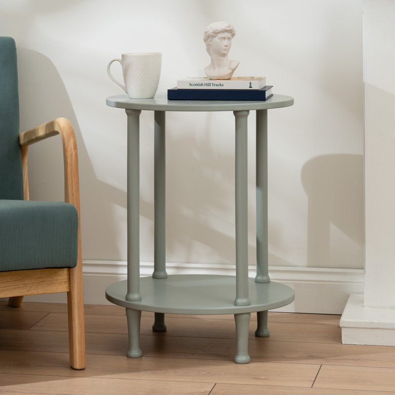 Solid Wood End Table, Grey